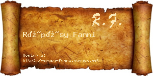 Répásy Fanni névjegykártya
