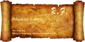 Répásy Fanni névjegykártya